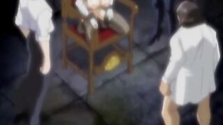 Tied busty hentai girl riding a hard cock