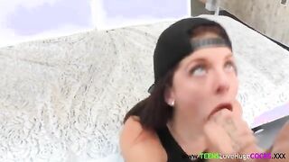 Kinky big cock loving teen eager blowjob