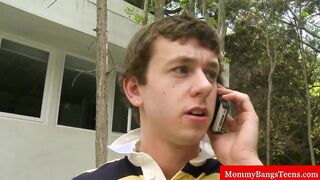 Milf gets her ass and box licked by teen