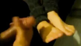 She makes me leave my cum on her feet and then swallows it.