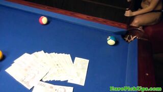 Picked up teen playing pool topless