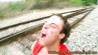 Black dude cummed on after ass fucking