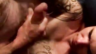 Blue collar guy getting throatfucked