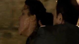 Alluring Celebrity In Nightgown Making Out Inside Bedroom
