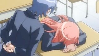Hentai dickgirl gets hot foreplay in class