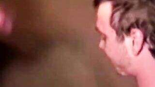 Straight bear mature takes cumshot after sucking