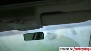 Pretty cab driver Natali Blue public sex