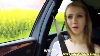 Blonde teen amateur hitchhikers handjob