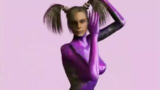 Topless 3d anime babe teasing hard in tight spandex