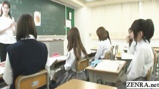 Subtitled Japanese schoolgirls sexual education class