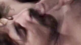 Mature hairy straight guy sucking on thick bear dick
