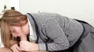 Young blonde schoolgirl wants his huge meaty cock