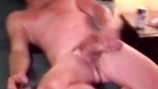 Hairy straight bear getting bukkake cumshot