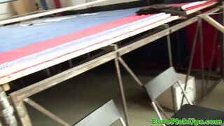 Petite pulled teen fucking in the gym