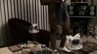 Ebony gaystraight blows his load