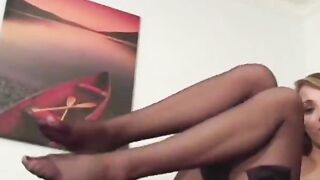 Sexy pantyhose babe sensual tease