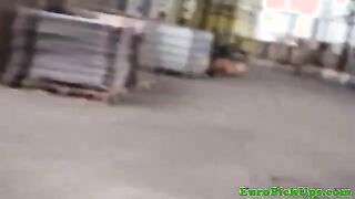 Blonde amateur public blowjob for cash