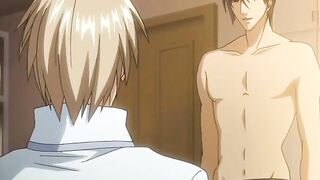 Two hentai guys having hot sex in bed
