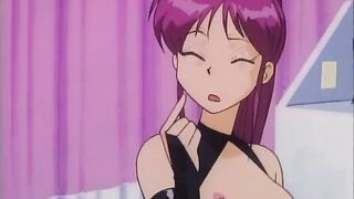 Horny futababe with strap on dildo in action