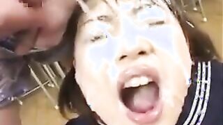 Asian Schoolgirl Bukkake