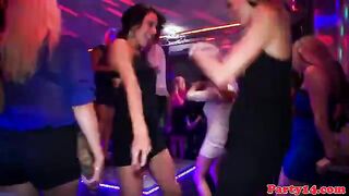 Dancing amateur party babes rammed hard