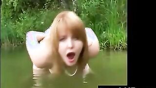 Naked Girl In The River
