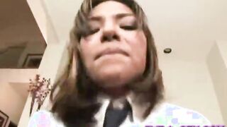 naughty little brunette schoolgirl
