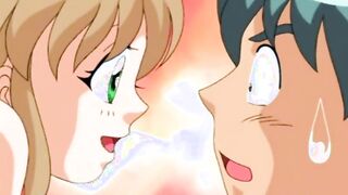 Hentai cutie self masturbation and blowjob a cock