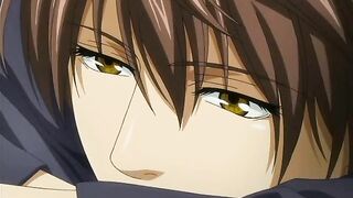 Sexy hentai boys having anal sex and love in bed