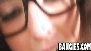 Big tit brunette teen fucks a big cock POV