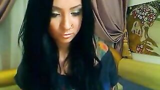 Hot Tatooed Brunette Fingering
