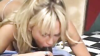 Blonde Woman Sucking A Big Black Cock