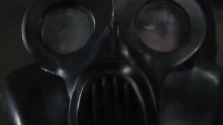Iceplay submissive puts gasmask on