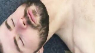 Muscular stud hunk fucks straight buddy