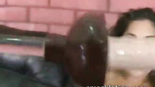 Crystal Lopez toilet plunger to the face