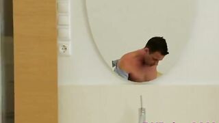 young supple brunette in the bath