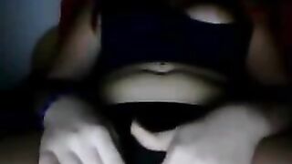 Cute teen babe plays with her pussy on cam after parents sleep