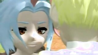 3D hentai with bigboobs strapon hard fucking and squirting cum