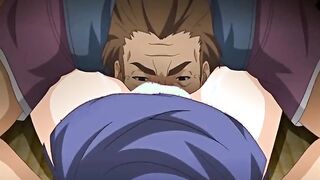 Caught hentai coed brutally mouth fucked by bandits