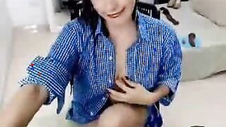 Very sexy petite latina milf rubs her pussy and teases