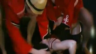 Busty girl enjoys orgies sex with big cocks