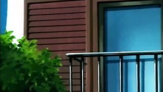 Bondage hentai gets dildoed ass and pussy in the outdoor