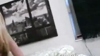 Tiny tight teen puts pussy on cock
