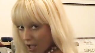 Blonde Slut Strips And Masturbates