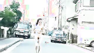 Naked Asian Girl Running Outside