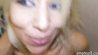 Amateur blonde Eurobabe picked up and fucked for cash