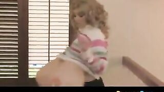 Blonde Girl With Massive Fake Breasts