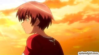 Shemale hentai assfucked in the bathroom