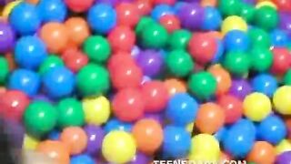 Small tits teen girls naked in ball pit