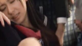 Publicsex oriental groped on the bus